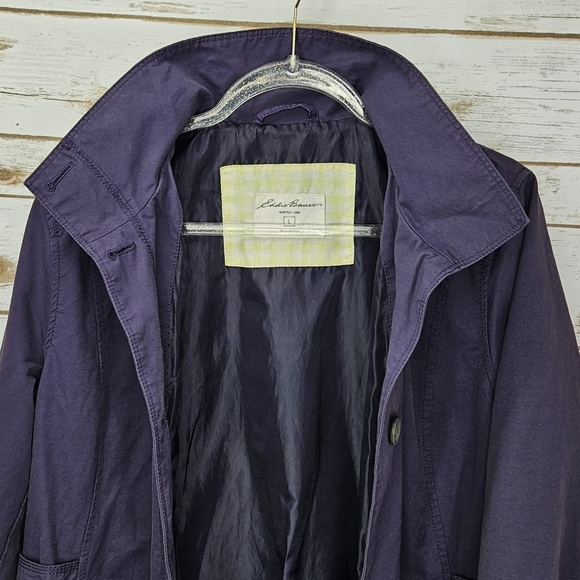 Eddie Bauer Trench Coat Button Up Size Large - Picture 3 of 7